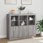 Aparador con luz LED 3 pzas madera de ingeniería gris Sonoma de , Aparadores - Ref: Foro24-3209105, Precio: 217,65 €, Descuen...