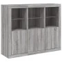 Sideboard with LED Light 3 Pieces Sonoma Gray Engineered Wood by , Sideboards - Ref: Foro24-3209105, Price: 214,91 €, Discoun...