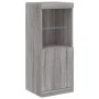 Sideboard with LED Light 3 Pieces Sonoma Gray Engineered Wood by , Sideboards - Ref: Foro24-3209105, Price: 214,91 €, Discoun...
