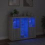 Sideboard with LED Light 3 Pieces Sonoma Gray Engineered Wood by , Sideboards - Ref: Foro24-3209126, Price: 206,39 €, Discoun...