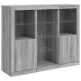 Sideboard mit LED-Licht, 3-teilig, Sonoma-Grau, Holzwerkstoff von , Sideboards - Ref: Foro24-3209126, Preis: 203,38 €, Rabatt: %