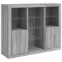 Sideboard with LED Light 3 Pieces Sonoma Gray Engineered Wood by , Sideboards - Ref: Foro24-3209126, Price: 206,39 €, Discoun...