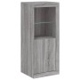Sideboard with LED Light 3 Pieces Sonoma Gray Engineered Wood by , Sideboards - Ref: Foro24-3209126, Price: 206,39 €, Discoun...