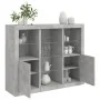 Sideboard with LED light 3 pieces concrete gray engineered wood by , Sideboards - Ref: Foro24-3209124, Price: 204,90 €, Disco...
