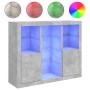 Aparador con luz LED 3 pzas madera de ingeniería gris hormigón de , Aparadores - Ref: Foro24-3209124, Precio: 211,63 €, Descu...