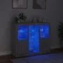 Sideboard with LED light 3 pieces concrete gray engineered wood by , Sideboards - Ref: Foro24-3209124, Price: 204,90 €, Disco...