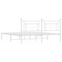 Metallbettgestell mit weißem Kopfteil 183x213 cm von , Betten und Lattenroste - Ref: Foro24-374393, Preis: 97,27 €, Rabatt: %