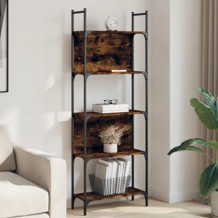 Bücherregal mit 5 Regalen aus geräuchertem Eichenholz 60,5x24x166,5 cm von , Bücherregale und Regale - Ref: Foro24-838865, Pr...