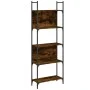 Librería de 5 estantes madera roble ahumado 60,5x24x166,5 cm de , Librerías y estanterías - Ref: Foro24-838865, Precio: 50,74...