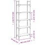 5-shelf bookcase in smoked oak wood, 60.5x24x166.5 cm by , Bookcases and shelves - Ref: Foro24-838865, Price: 51,36 €, Discou...