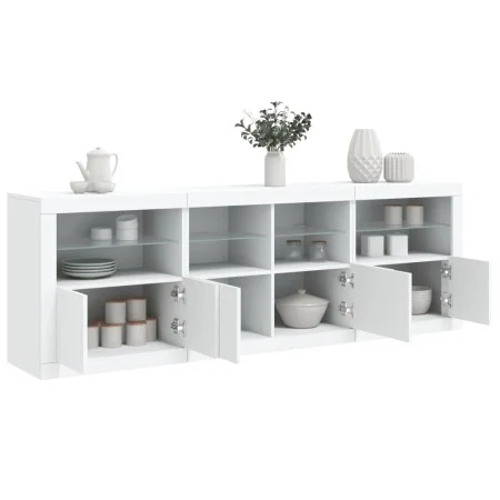 Sideboard mit weißen LED-Leuchten 202x37x67 cm von , Sideboards - Ref: Foro24-3209009, Preis: 231,94 €, Rabatt: %