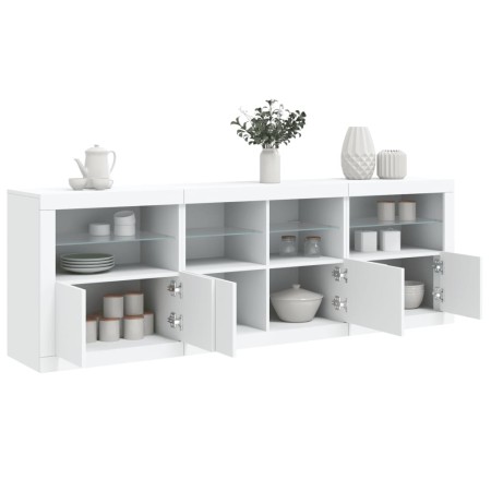 Sideboard with white LED lights 202x37x67 cm by , Sideboards - Ref: Foro24-3209009, Price: 222,10 €, Discount: %