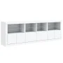 Sideboard mit weißen LED-Leuchten 202x37x67 cm von , Sideboards - Ref: Foro24-3209009, Preis: 231,94 €, Rabatt: %
