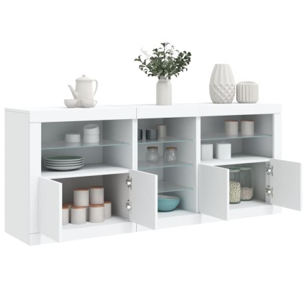 Sideboard with white LED lights 181.5x37x67 cm by , Sideboards - Ref: Foro24-3209037, Price: 233,55 €, Discount: %
