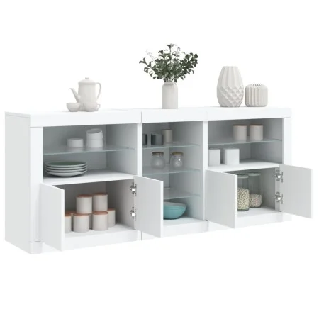 Sideboard with white LED lights 181.5x37x67 cm by , Sideboards - Ref: Foro24-3209037, Price: 228,42 €, Discount: %