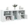 Sideboard with white LED lights 181.5x37x67 cm by , Sideboards - Ref: Foro24-3209037, Price: 228,42 €, Discount: %