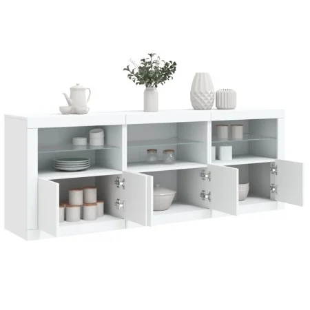 Sideboard with white LED lights 181.5x37x67 cm by , Sideboards - Ref: Foro24-3209002, Price: 253,76 €, Discount: %