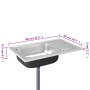 Fregadero de cocina con escurridor acero inox 800x500x155 mm