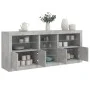 Sideboard with LED lights in concrete gray 181.5x37x67 cm by , Sideboards - Ref: Foro24-3209040, Price: 193,87 €, Discount: %