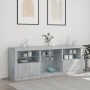 Sideboard with LED lights in concrete gray 181.5x37x67 cm by , Sideboards - Ref: Foro24-3209040, Price: 185,46 €, Discount: %