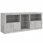 Aparador con luces LED gris hormigón 181,5x37x67 cm de , Aparadores - Ref: Foro24-3209040, Precio: 193,87 €, Descuento: %