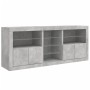 Aparador con luces LED gris hormigón 181,5x37x67 cm de , Aparadores - Ref: Foro24-3209040, Precio: 198,92 €, Descuento: %