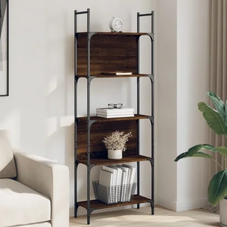 Librería de 5 estantes madera roble marrón 60,5x24x166,5 cm de , Librerías y estanterías - Ref: Foro24-838867, Precio: 52,02 ...