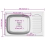 Fregadero de cocina con escurridor acero inox 800x500x155 mm