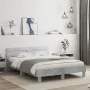 Concrete gray headboard bed frame and LED lights 150x200cm by , Beds and slatted bases - Ref: Foro24-3207542, Price: 138,71 €...