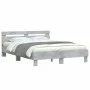 Concrete gray headboard bed frame and LED lights 150x200cm by , Beds and slatted bases - Ref: Foro24-3207542, Price: 138,71 €...
