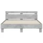 Concrete gray headboard bed frame and LED lights 150x200cm by , Beds and slatted bases - Ref: Foro24-3207542, Price: 138,71 €...