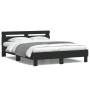 Bed frame with headboard and LED lights black 150x200 cm by , Beds and slatted bases - Ref: Foro24-3207540, Price: 162,70 €, ...