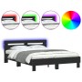 Bed frame with headboard and LED lights black 150x200 cm by , Beds and slatted bases - Ref: Foro24-3207540, Price: 162,70 €, ...