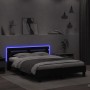 Bettgestell mit Kopfteil und LED-Leuchten schwarz 150x200 cm von , Betten und Lattenroste - Ref: Foro24-3207540, Preis: 162,7...