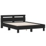 Bettgestell mit Kopfteil und LED-Leuchten schwarz 150x200 cm von , Betten und Lattenroste - Ref: Foro24-3207540, Preis: 162,7...