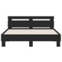 Bed frame with headboard and LED lights black 150x200 cm by , Beds and slatted bases - Ref: Foro24-3207540, Price: 162,70 €, ...