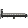 Bed frame with headboard and LED lights black 150x200 cm by , Beds and slatted bases - Ref: Foro24-3207540, Price: 160,22 €, ...