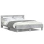 Concrete gray headboard bed frame and LED lights 140x200cm by , Beds and slatted bases - Ref: Foro24-3207549, Price: 151,96 €...