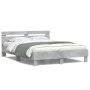 Concrete gray headboard bed frame and LED lights 140x200cm by , Beds and slatted bases - Ref: Foro24-3207549, Price: 151,81 €...