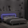Concrete gray headboard bed frame and LED lights 140x200cm by , Beds and slatted bases - Ref: Foro24-3207549, Price: 151,96 €...