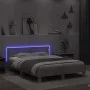 Concrete gray headboard bed frame and LED lights 140x200cm by , Beds and slatted bases - Ref: Foro24-3207549, Price: 151,81 €...