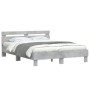 Concrete gray headboard bed frame and LED lights 140x200cm by , Beds and slatted bases - Ref: Foro24-3207549, Price: 151,96 €...