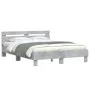 Concrete gray headboard bed frame and LED lights 140x200cm by , Beds and slatted bases - Ref: Foro24-3207549, Price: 151,81 €...