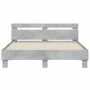 Concrete gray headboard bed frame and LED lights 140x200cm by , Beds and slatted bases - Ref: Foro24-3207549, Price: 151,81 €...