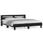 Estructura cama con cabecero madera ingeniería negro 160x200 cm de , Camas y somieres - Ref: Foro24-3207407, Precio: 177,63 €...