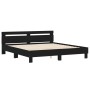 Estructura cama con cabecero madera ingeniería negro 160x200 cm de , Camas y somieres - Ref: Foro24-3207407, Precio: 177,63 €...