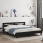 Estructura cama con cabecero madera ingeniería negro 160x200 cm de , Camas y somieres - Ref: Foro24-3207407, Precio: 177,63 €...