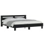 Estructura cama con cabecero madera ingeniería negro 160x200 cm de , Camas y somieres - Ref: Foro24-3207407, Precio: 177,63 €...