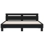Estructura cama con cabecero madera ingeniería negro 160x200 cm de , Camas y somieres - Ref: Foro24-3207407, Precio: 177,63 €...