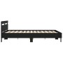 Estructura cama con cabecero madera ingeniería negro 160x200 cm de , Camas y somieres - Ref: Foro24-3207407, Precio: 177,63 €...
